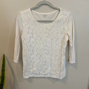 Loft Lace Front 3/4 sleeve top